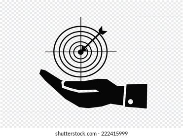 Hand and Target icon concept