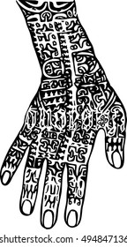 Hand tattoo.