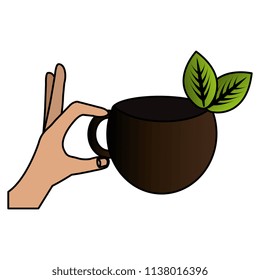 hand with tea cup