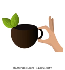 hand with tea cup
