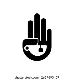 ILUSTRACIÓN VECTORIAL del logotipo del TÉ DE LA MANO