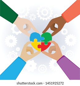 Hand Teamwork, Illustration Vector 10