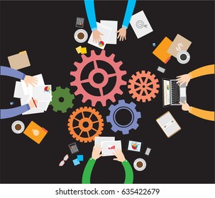 Hand with Teamwork Illustration Vector 10