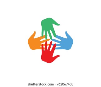 Hand teamwork logos