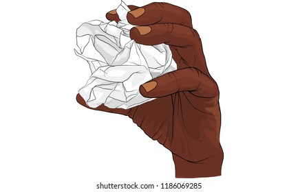 
hand tearing and crooking paper, vector