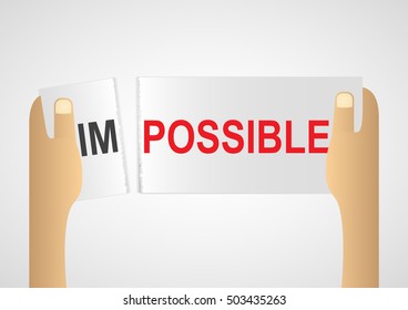Hand tearing a piece of impossible paper