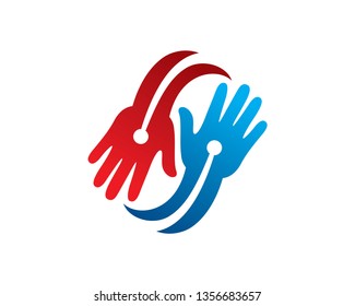 Hand Tech Logo Template, Icon, Symbol - Vector