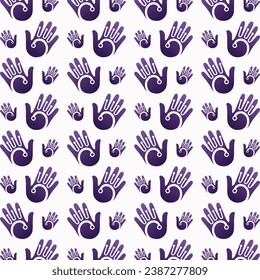 Hand technology art illustration seamless pattern colorful trendy vector background