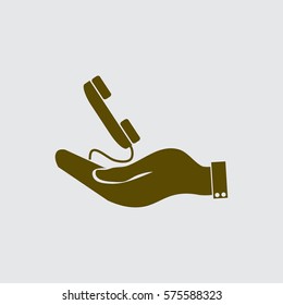 hand and telephone handset 