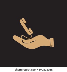 hand and telephone handset 