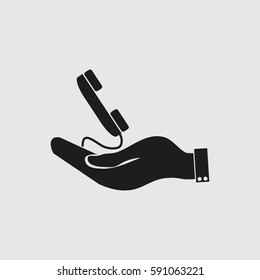 hand and telephone handset 