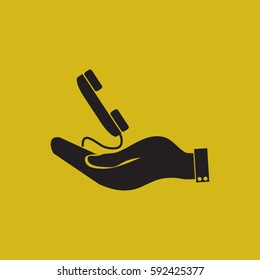 hand and telephone handset 