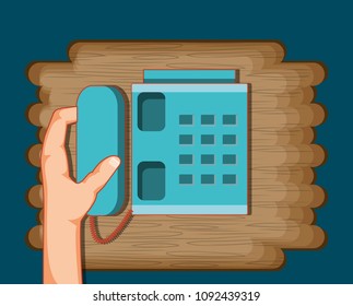 hand with telephone icon