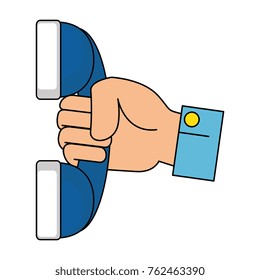 hand with telephone icon