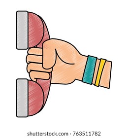 hand with telephone icon