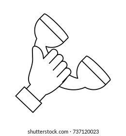 hand  with telephone vector illustration