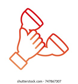  hand  with telephone   vector illustration