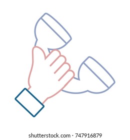  hand with telephone vector illustration
