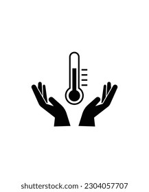 hand with temperature icon, vector best flat icon.