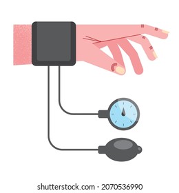 hand with tensiometer medical icon