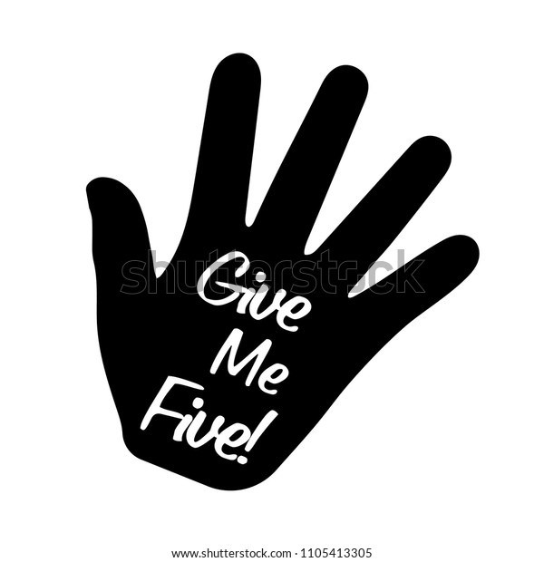 Hand Text Give Me Five Stock Vektorgrafik Lizenzfrei