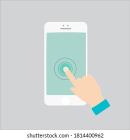 The hand that is pressing the cellphone screen