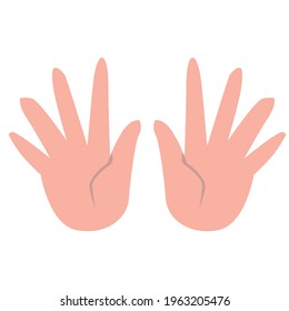 Hand that is waving. Five finger hand. The marker is a hand. hand vector illustration