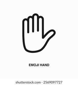 Hand thin line icon or logo. Symbol or sign on business or finance ui theme. Vector line illustration.