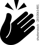 Hand with three black downward arrows pointing from fingertips