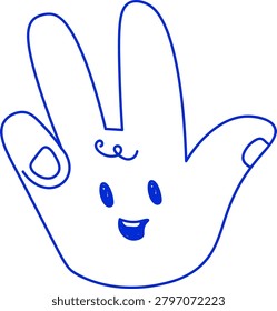 Hand and three raised