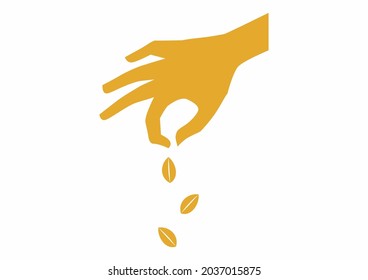 Hand Threshing Wheat Photo Drawing Image Vector