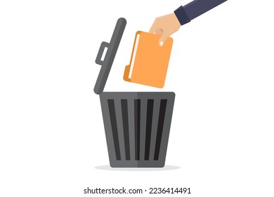 Enviar el archivo de carpeta a la ilustración de diseño del vector de papelera