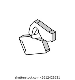 hand throw out mobile phone isometric icon vector. hand throw out mobile phone sign. isolated symbol illustration