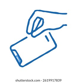 hand throw out mobile phone doodle icon sketch vector. hand throw out mobile phone sign. isolated symbol illustration