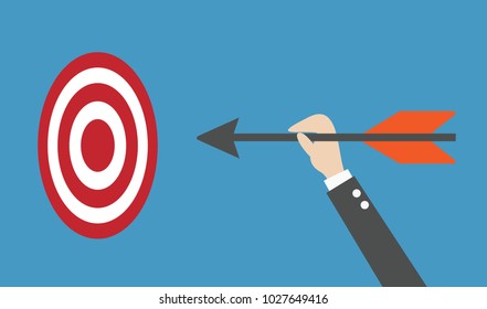 hand Throwing arrow on target
