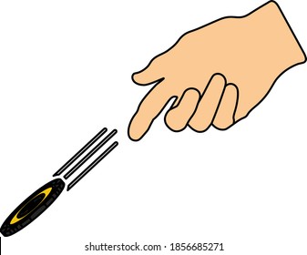 Hand Throwing Gamble Chips Icon. Editable Outline With Color Fill Design. Vector Illustration.