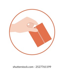 Mano que lanza el icono del paquete de papel Vector EPS