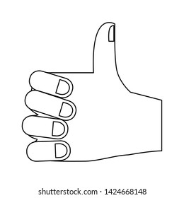 Hand with thumb up cartoon isolated vector illustration graphic design