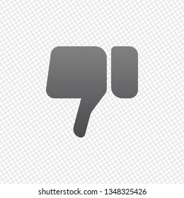Hand with thumb down, dislike icon. On grid background