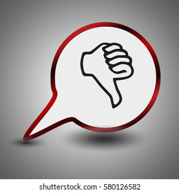 Hand thumb down, dislike icon flat