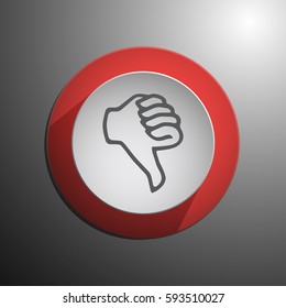 Hand thumb down, dislike icon flat