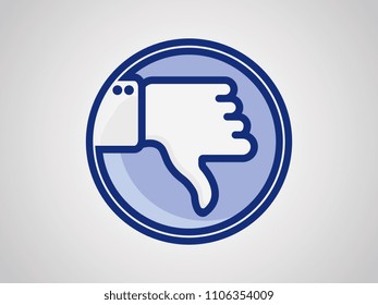 Hand thumb down. Dislike illustration vector sign