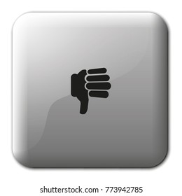 Hand with thumb down flat vector icon.