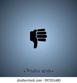 Hand with thumb down icon.