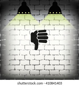 Hand with thumb down icon.