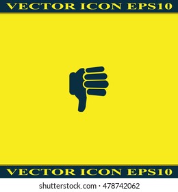 Hand with thumb down icon.