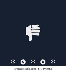 Hand with thumb down icon.