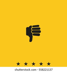 Hand with thumb down icon.