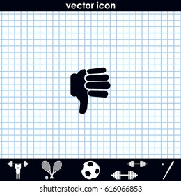 Hand with thumb down icon.