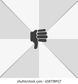 Hand with thumb down icon.